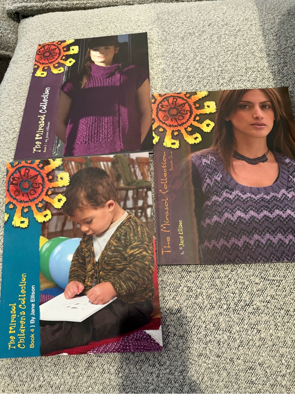 Mirasol knitting pattern books 1, 4, 5 sold as a lot like new